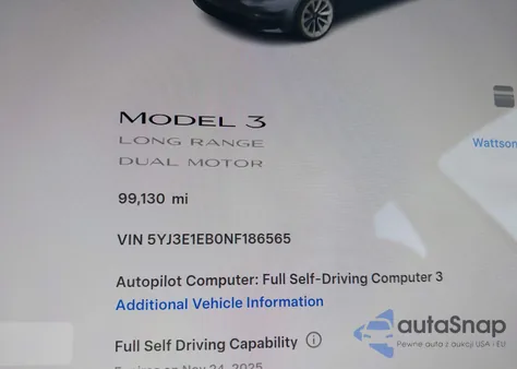 2022 Tesla Model 3 Long Range Dual Motor All-Wheel Drive from USA, damaged, VIN 5YJ3E1EB0NF186565